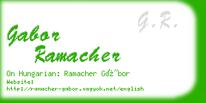 gabor ramacher business card